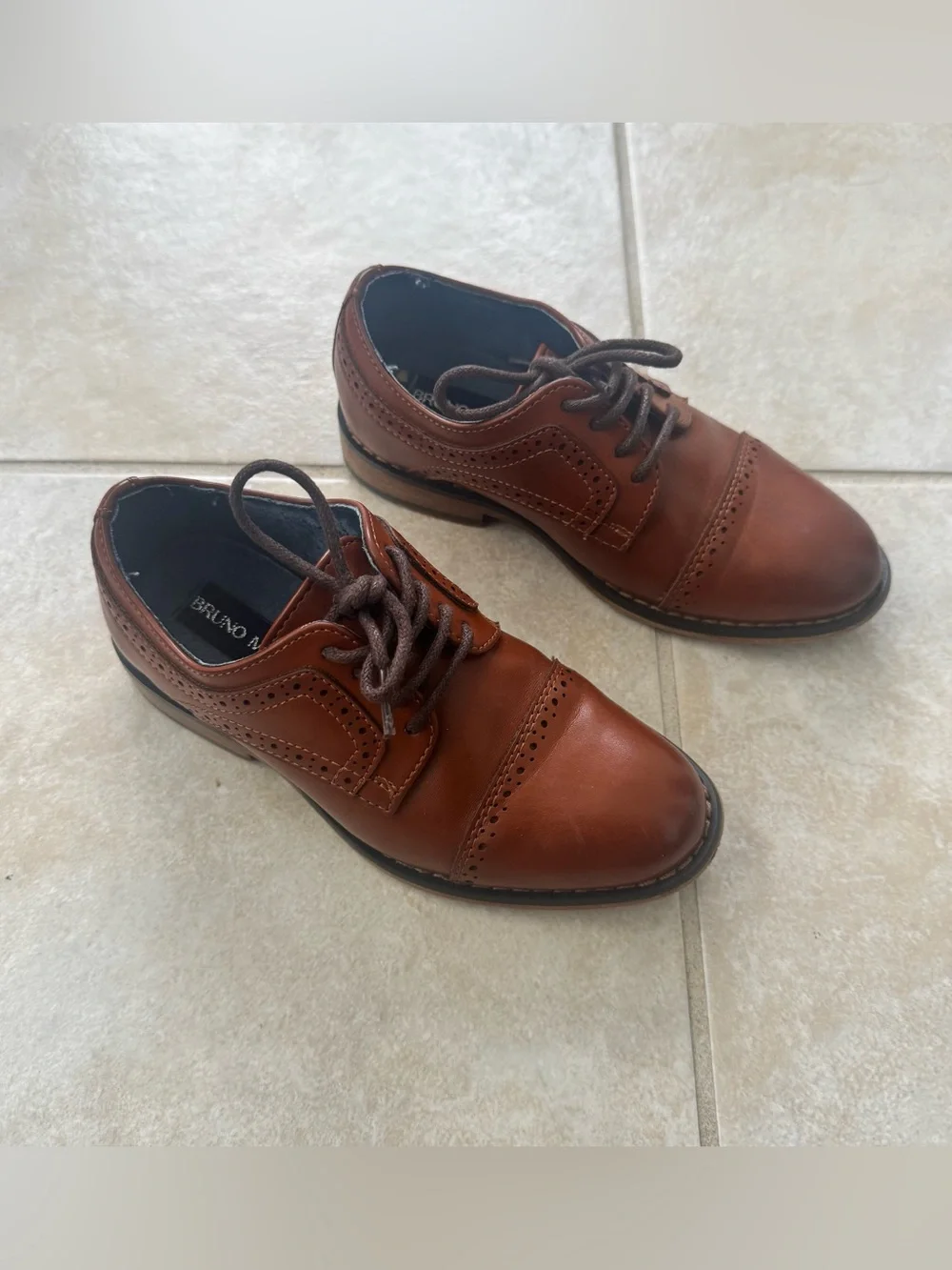 Bruno Marc Prince K1 Oxfords Dress Shoes Boys 11 Toddler Little Kid Brown Brogue